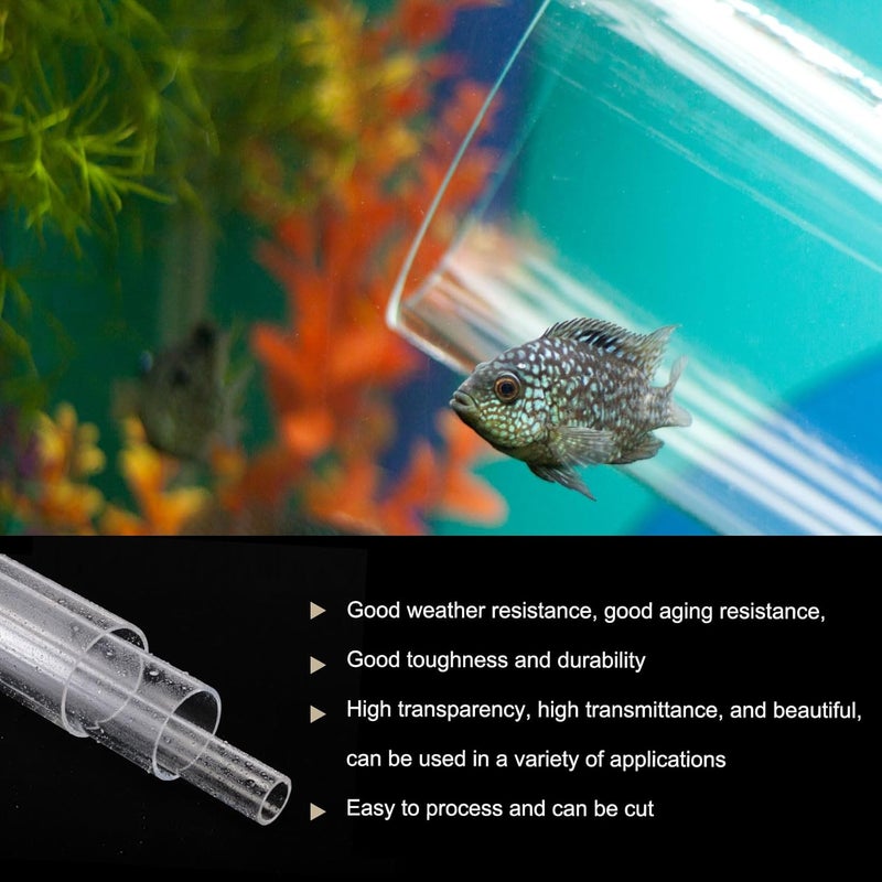 Rebower 12" Clear Plastic Rigid Pipe 9mm ID x 15mm OD (3/8" ID x 0.6" OD) Acrylic Round Polycarbonate Tubing, [for Plumbing, Hydraulics, Pneumatics, Aquarium] - Image 3